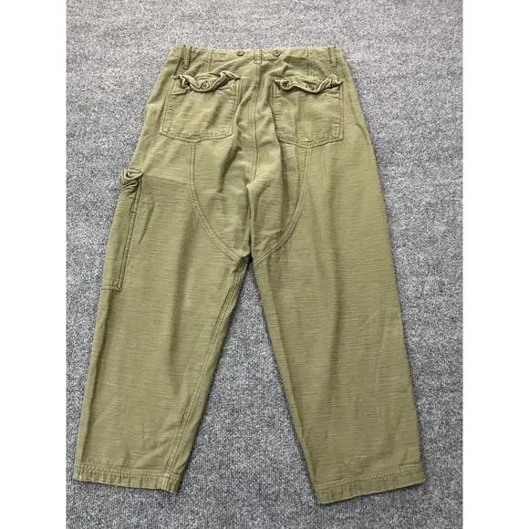 Free People Bay To Breakers Cargo Pants S Harem Lagenlook Boho Baggy Pine Green - Picture 2 of 16